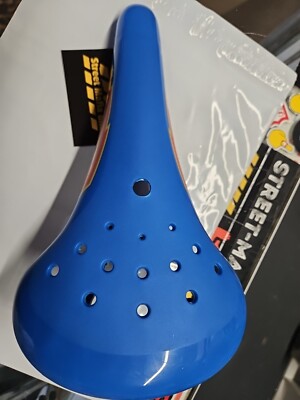 ELINA style BMX BIKE SEAT BLUE LIGHTNING BOLT OLDSCHOOL GT