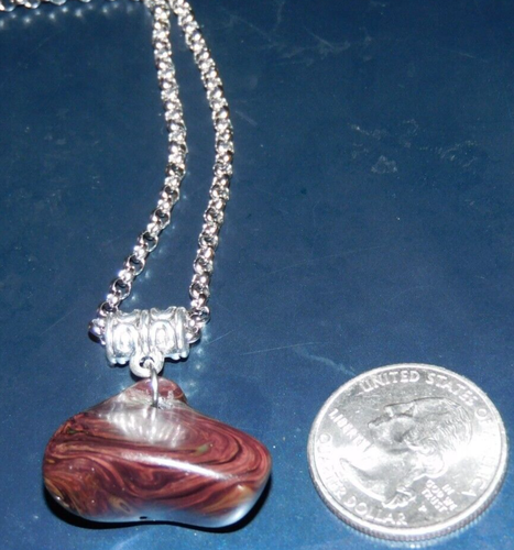 Artisan One of a Kind Necklace Concentric Recycled Antique Slag Glass - Picture 2 of 9