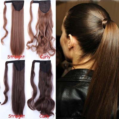 Uk Seller Wrap On Ponytail Clip In Hair Extensions Pony Tail Long