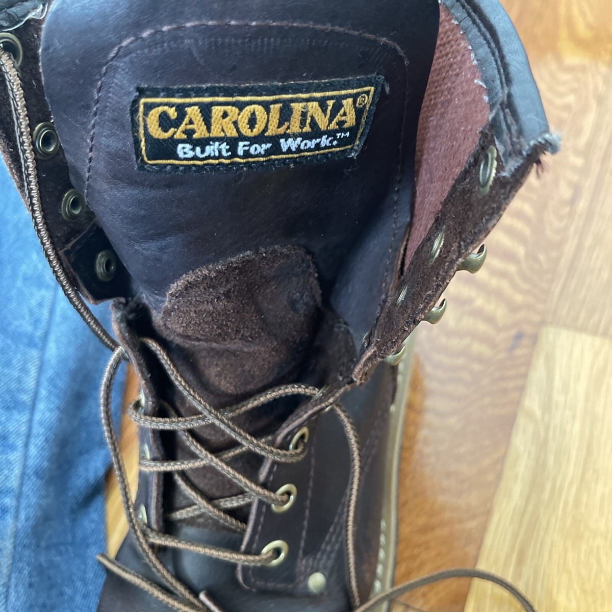 Carolina CA421 Womens 9.5 M Brown Leather Logger Work Boots Lace Up Lug Sole carolina-womens-elm-8-soft-toe  main image 4