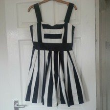 Julien Macdonald Diamond Black and White Stripe Prom/50's Dress - size 8/10