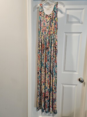BEESON RIVER Artistic Print Maxi Dress Multi-Color Sleeveless Size Is PLUS  | eBay