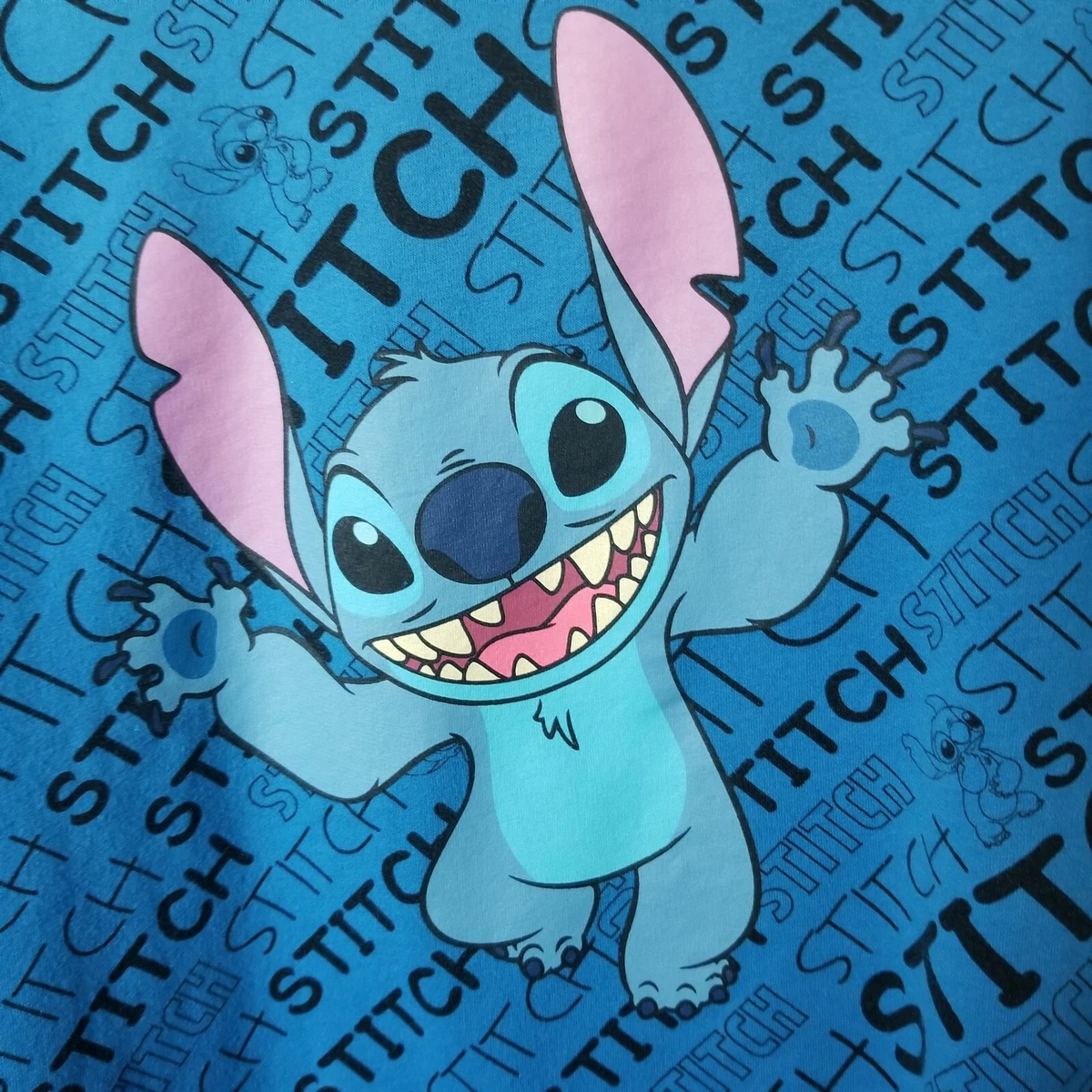 Lilo Stitch Sweater Womens Medium Disney Blue Long Sleeve