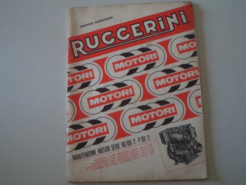 MANUALE MANUTENZIONE MOTORE RUGGERINI SERIE RD 100/2 - P101/2 - ORIGINALE EPOCA