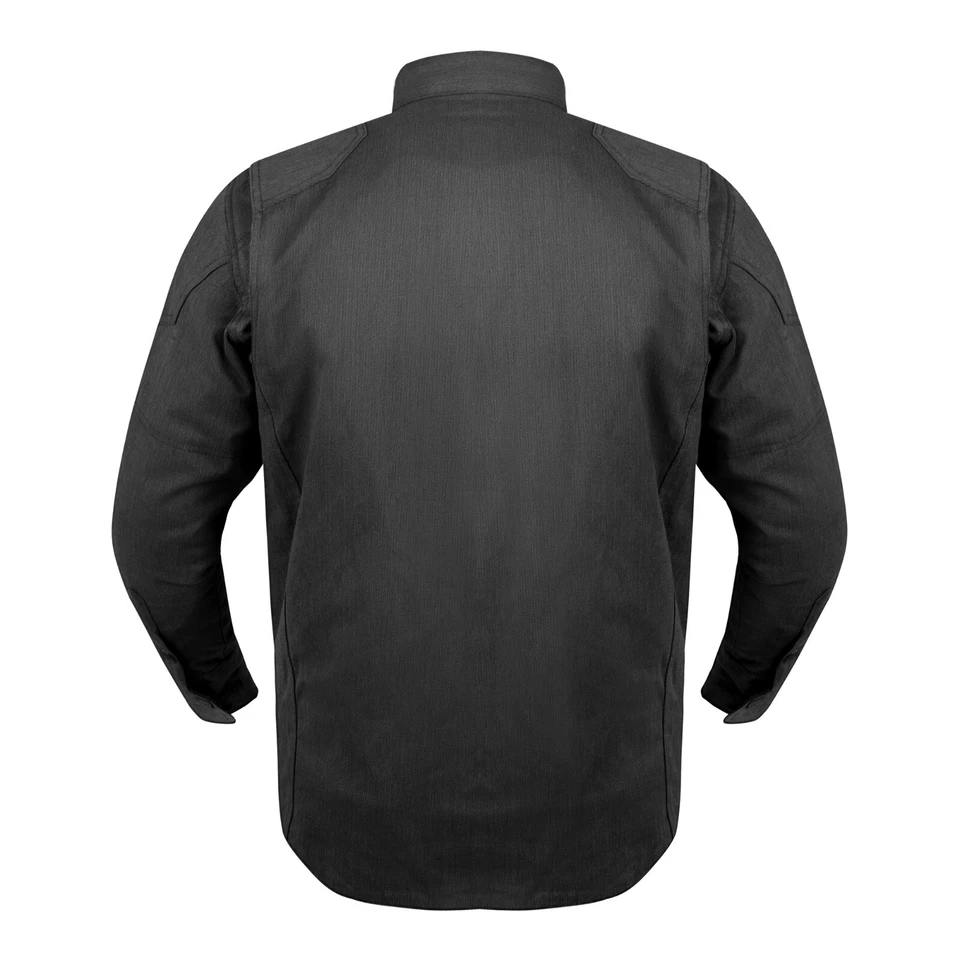 Camisa de motociclista de grafito para hombre hecha con armadura CE de Kevlar Foto 4 de 4