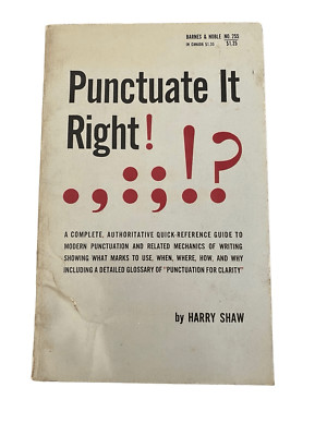 Punctuate It Right by Harry Shaw 1963 Paperback Book