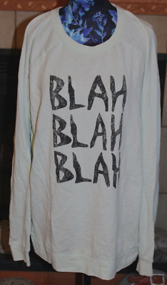 XL Volcom BLAH BLAH BLAH Glacier Blue Artschmart LS Crew Neck Top