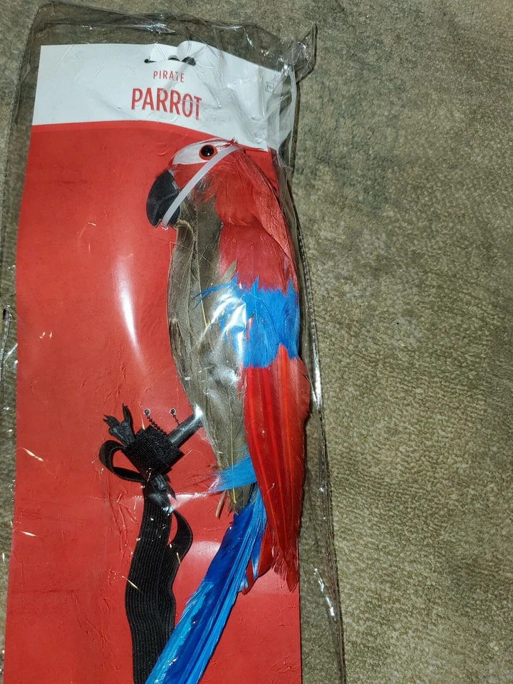 12" PIRATE PARROT ON SHOULDER MACAW BIRD SKULLY PIRATE COSTUME PROP ACCESSORY - Image 2 of 3