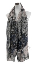 NEW Fashion Ladies Women Multi Grey Mix  Colour Tone Colour Print Scarf