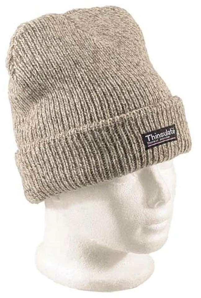 Ragg Wool Beanie Walnut 3M Thinsulate Lined Stretch Fit Winter Warm Hat Cap Ski - Image 2 of 4