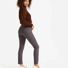 Everlane Side-Zip Stretch Cotton Stretch Pants in Slate Gray Women's Size 6