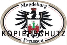 Aufkleber oval 15 x 10 cm Magdeburg Preußen - Siebdruck - permanent