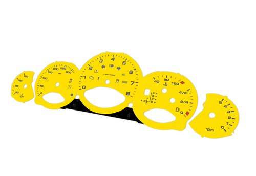 For Porsche Carrera 911, 997 Yellow - Speedometer dials from MPH to km/h Gauges - Picture 6 of 6