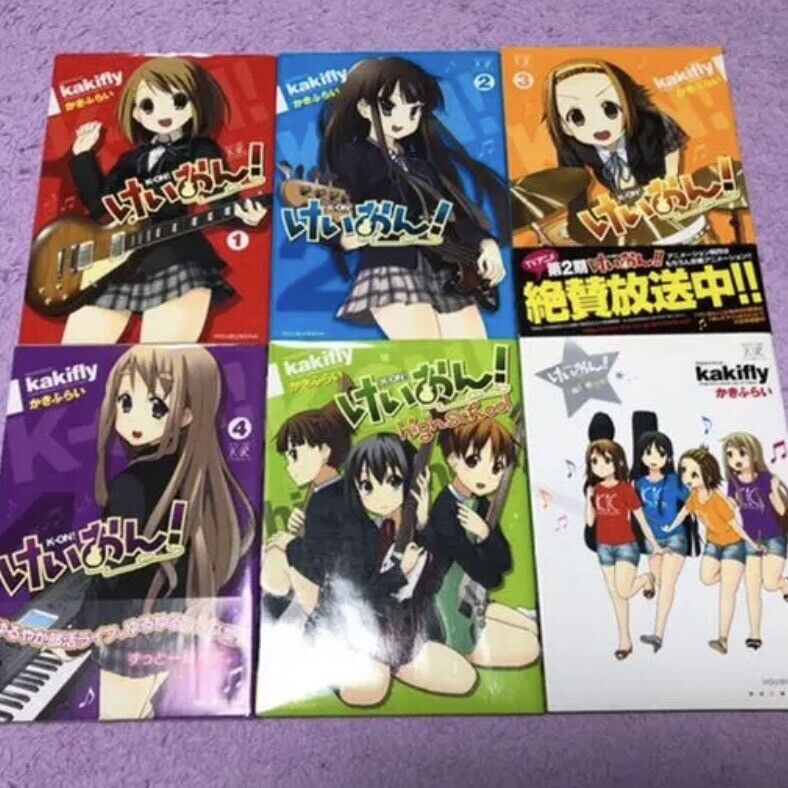 K-ON! Vol. 1-4 + High school + College Comic Manga 6 Volumes Set