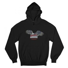 God Bless America Sweatshirt 4th of July Bald Eagle Patriotic Hoodie