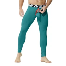 Men's Underwear with Hole Open Fly and Open Back Long Johns Bottoms Pants