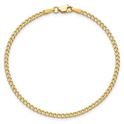 #ad #ad 10K Solid Gold 2.2mm Cuban Chain Link Anklet Bracelet 9 inch Long GA20 $202.98
