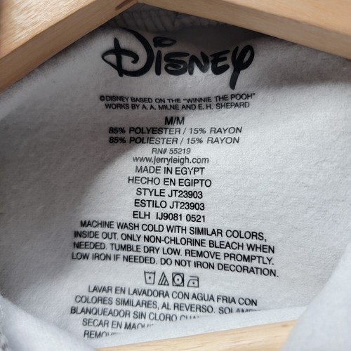 Disney Winnie The Pooh Motif Graphic Print Gray Fleece Lined Hoodie NWT Size M - Picture 7 of 10