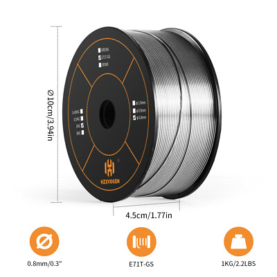 1 kg Ø 0,8 mm Fülldraht Schweißdraht MIG MAG FLUX NoGas Schweißen Ø 100 mm Rolle