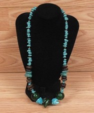 Unbranded Brown / Turquoise / Green Stone Style Beaded Women's Necklace