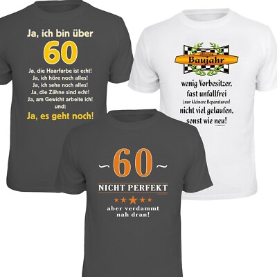 60. Geburtstag T-Shirt  lustig bedruckte Shirts Jahrgang  1966  60sten Sechzig