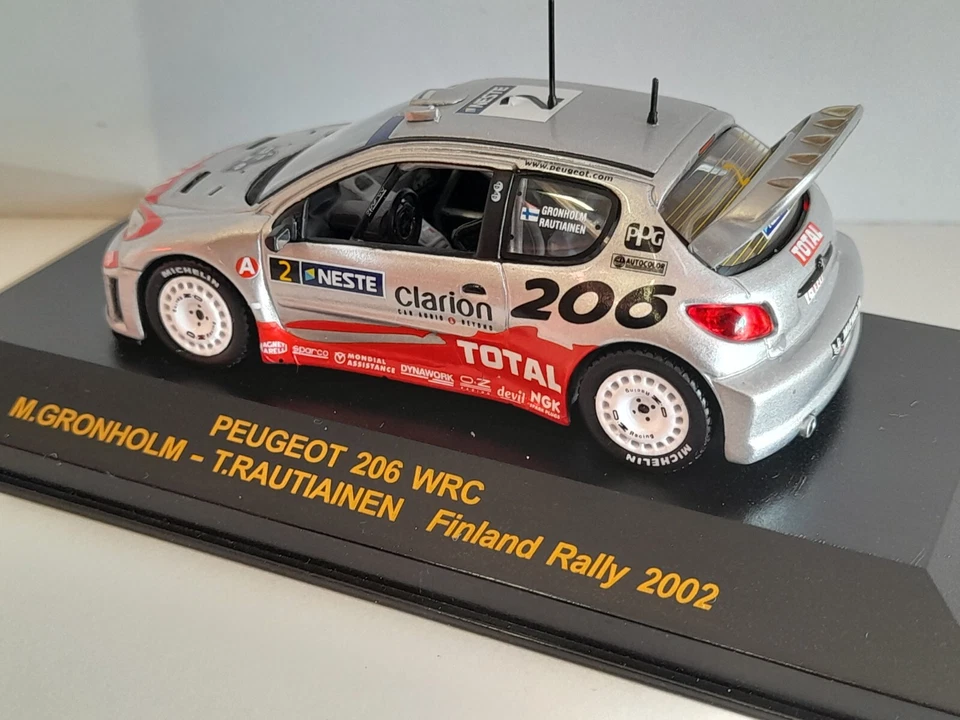 Rally Car Peugeot 206 WRC #2 Gronholm/Trautiainen Rally Finland 2002 1/43 - Immagine 2 di 3