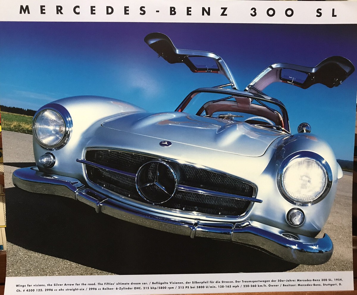 1954 Mercedes-Benz 300 SL CN#4500 122. Extremely Rare Car Poster
