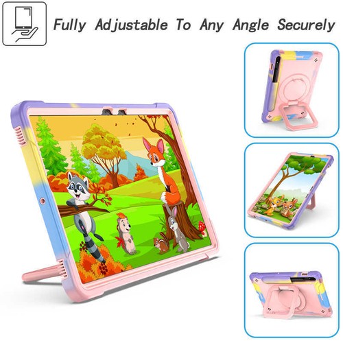 For Samsung Galaxy Tab S8 S9 S10+ Tablet Case Kids Shockproof Rotate Stand Cover - Picture 71 of 93