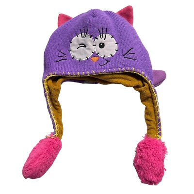 Flipeez Girls Purple & Pink Knit Hat with Pump Tassel For Tail Movement Size OS