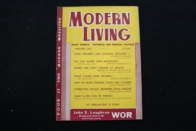 1936 JANUARY MODERN LIVING MAGAZINE - FOOD RESEARCH COVER - B 3428L