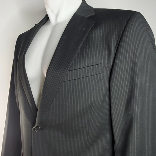 Dockers Black Pinstripe Blazer Suit Coat 40-42 Business Event Work Party Gala - Picture 5 of 12