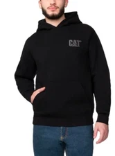 NWT Men’s CAT Caterpillar Logo Hooded Heavy Logo Hoodie Sweatshirt - Black