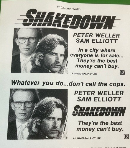 SHAKEDOWN Movie Mini Ad Sheet Vintage Promo Advertising Poster Clip Art - Picture 1 of 10