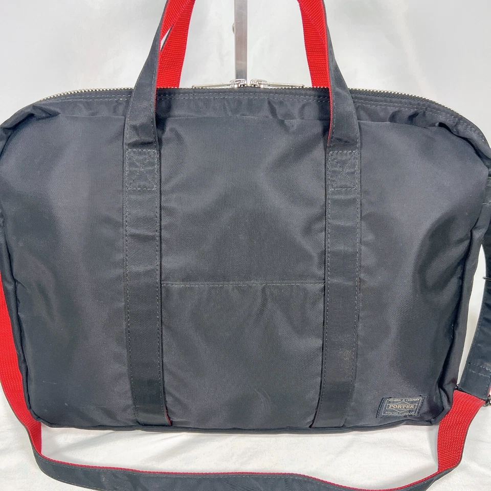Porter Yoshida & Co L-fine ILS Bolso de Hombro 2 Vías Negro Rojo Unisex Nylon Foto 3 de 4