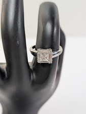 Square Cz Sterling Silver Ring 925 Size 8