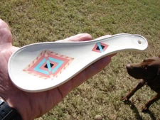 Vintage 1988 Southwest Zuni Pattern Spoon Rest 25247 Signed FREE SHIPPING