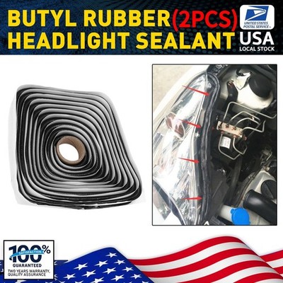 2X4M Butyl Rubber Glue Headlight Sealant Rope Windows Doors and Windshield Black