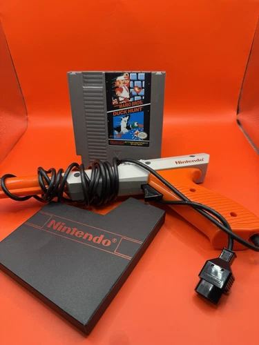 Nintendo NES Super Mario Bros Duck Hunt Game & Zapper Gun- Tested  A-4