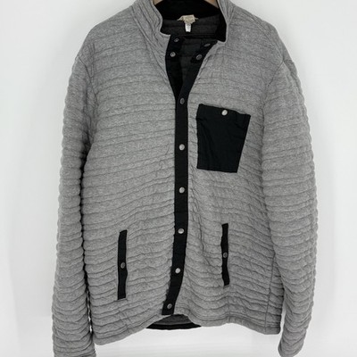 Duluth Mens XLarge Flintlock Gray Full Metal Snap Mock Neck Insulated Jacket