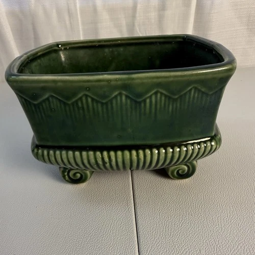 Vintage McCoy Forest Green Rectangular Planter
