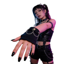 Women Gothic Gloves Half Fingerless Gloves Punk Glove Hip Hop Halloween Glove