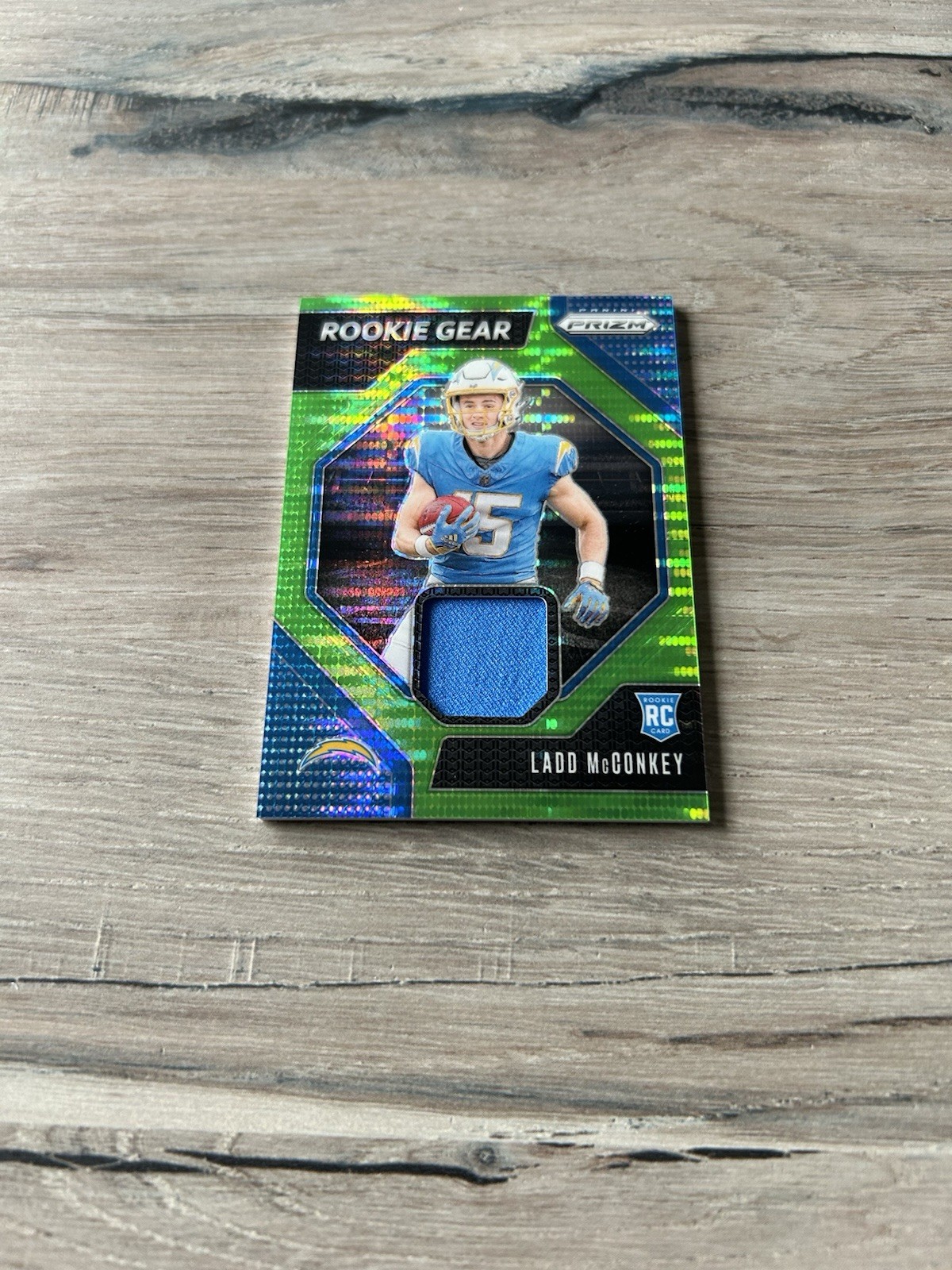 2024 Panini Prizm Rookie Gear Ladd McConkey #RG-LMY Neon Green Pulsar Prizm