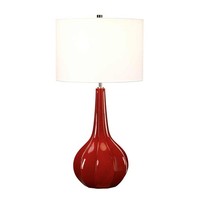 Rot Cremefarbig Moderne Tischlampe Nachtlampe 1X60W/E27 36X71,5 [Cm]