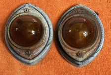 Pair Vintage Diamond T Clearance Glass Lens Cab Lights Old Truck Bus Coe Van 17