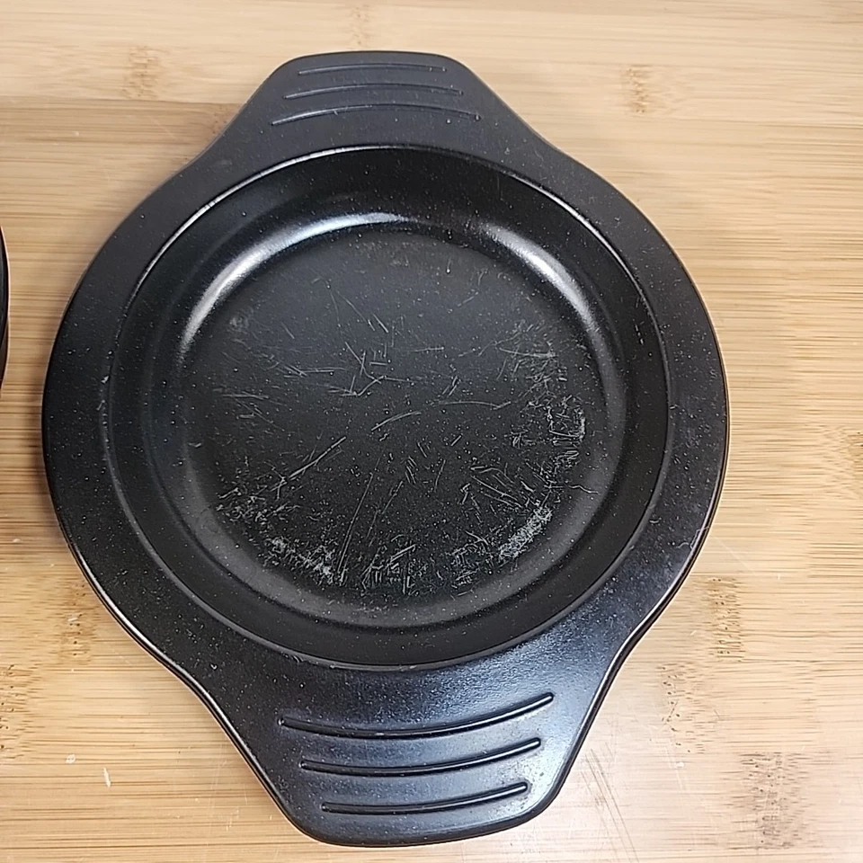 Cuenco coreano de cerámica y piedra con bandeja de plástico. Olla caliente para platos/sopas coreanas Foto 4 de 4