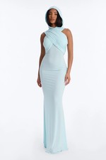 Delara Hooded Maxi Dress(Light Blue)-Fashion Nova|47005