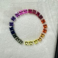 5x5 mm Natural Rainbow Sapphire Princess Cut 22 pcs Stunning Loose Gemstone