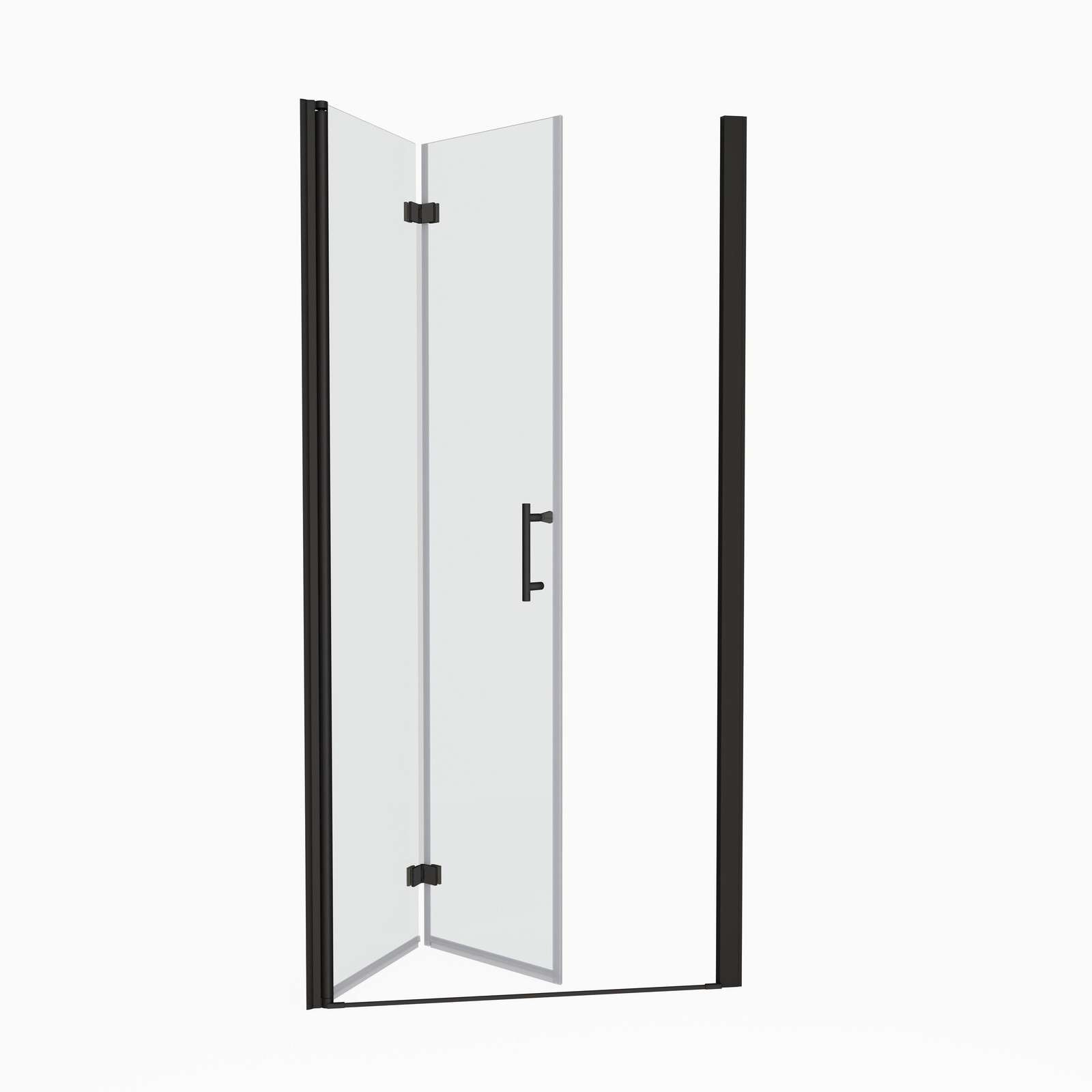 Bi-Fold Semi Frameless Shower Door with Clear Tempered Glass