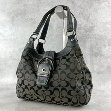 Good Condition COACH Tote Bag Canvas Leather  Leather Soho Hardware SOHO Black S