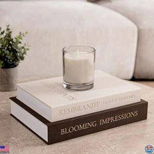 Chic Decorative Faux Books - Linen Storage Boxes for Coffee Table & Bookshelf,